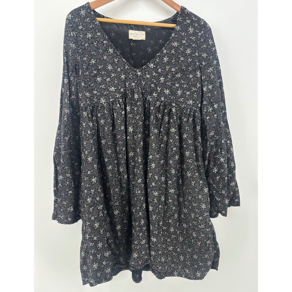 Denim & Supply Ralph Lauren Floral Print Babydoll V Neck Mini Dress Sz Medium‎